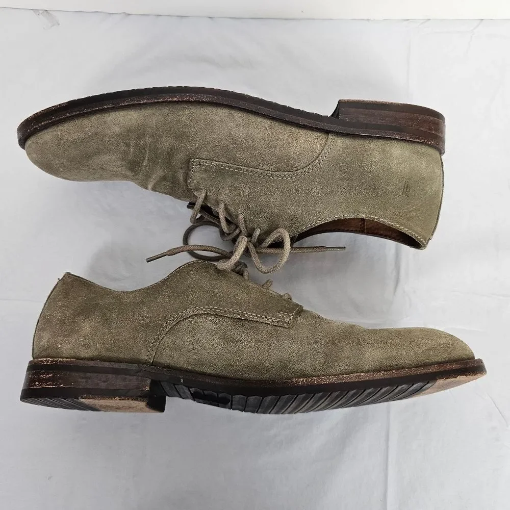 FRYE Oxford Green/Taupe Suede Cap Toe  Lace Up Shoes Sz 8.5 Career Classic
